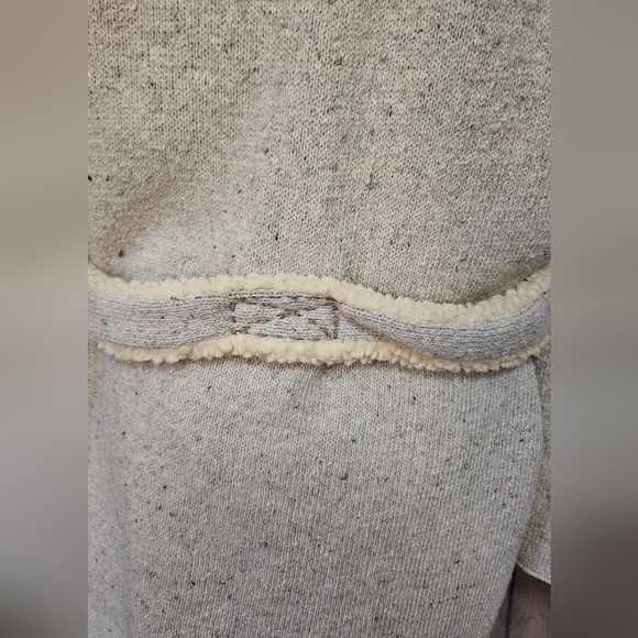 MARTINEZ Cotton blend Sweater jacket marbled grey with sherpa collar. Size S/M - Picture 11 of 15